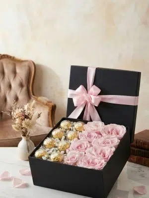 Roses and Chocolate Flower Box