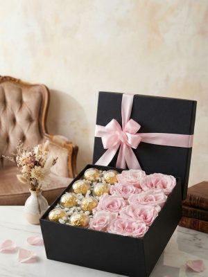 Roses and Chocolate Flower Box