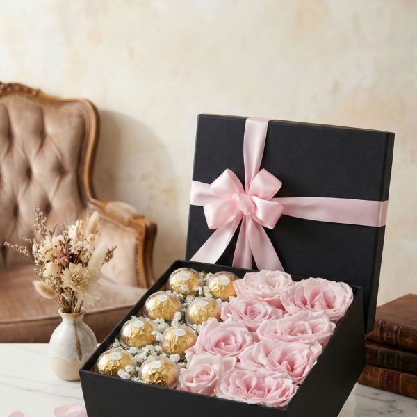 Roses and Chocolate Flower Box